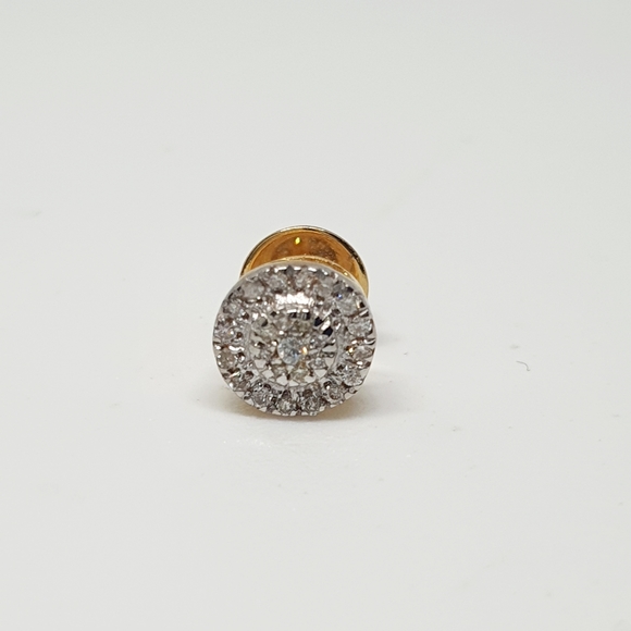 18K Gold & Natural Diamonds Stud Earrings For Women - Picture 3 of 6
